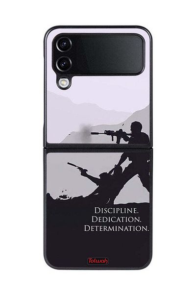 Tolwak Samsung Galaxy Z Flip 4 Protective Case Cover Discipline Dedication Determination