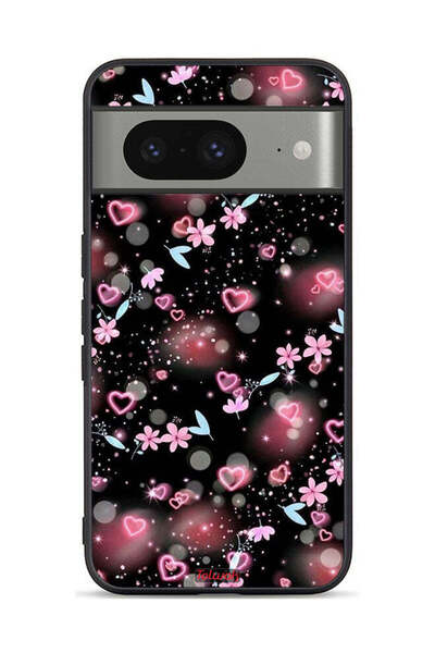 Tolwak غطاء حماية لجهاز Google Pixel 8 برسومات قلوب وأزهار صغيرة