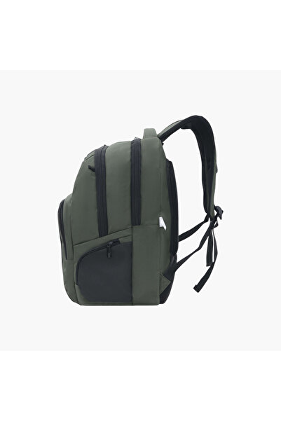 FULL STOP Panelled Backpack with Adjustable Straps and Zip Closure - 6x12x21 cms