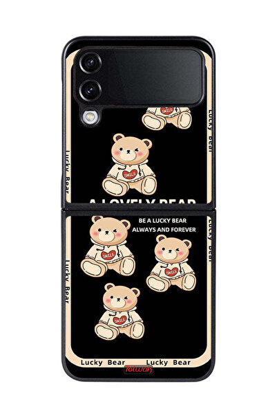Tolwak غطاء حماية لهاتف Samsung Galaxy Z Flip 4 بتصميم دب جميل