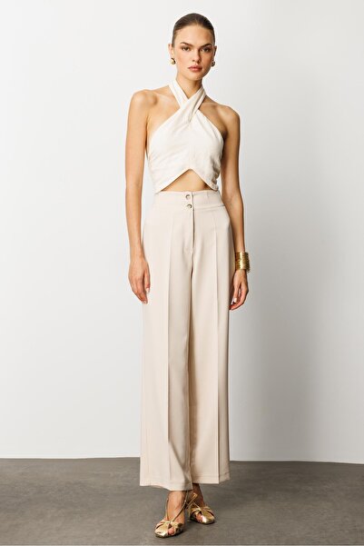 Moda İlgi Modailgi Bel Korsajı Lastikli Geniş Paça Pantolon Taş