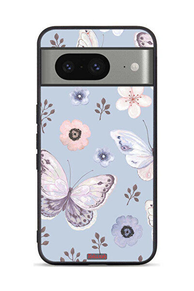 Tolwak Google Pixel 8 Protective Case Cover Butterflies And Flowers