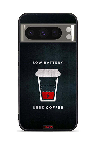 Tolwak غطاء حماية لهاتف Google Pixel 8 Pro - بطارية منخفضة - يحتاج إلى قهوة