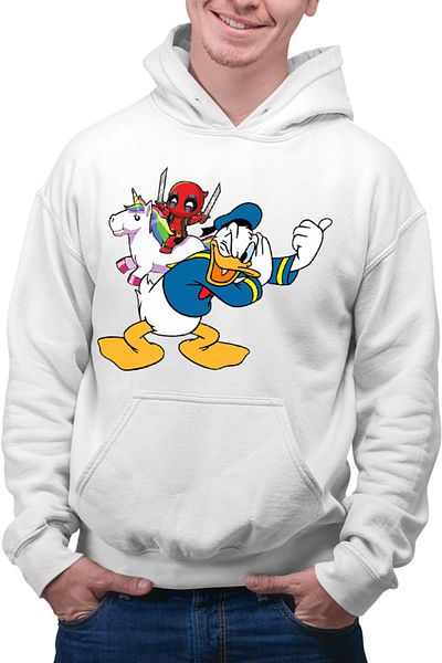 OEM Men's Hoodie Donald Duck DeadPool Marvel Universal Studios