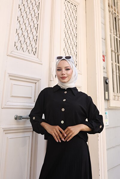 ECESSAMODAM Πουκάμισο Φούστα Μουσουλμανική Φορέματα Σετ δύο τεμαχίων