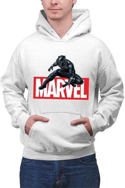 OEM Men's Hoodie Black Panther Marvel Logo Feline Superhero