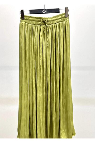 Maldia Shop Γυναικεία Crushed Lace Midi Fat Green φούστα