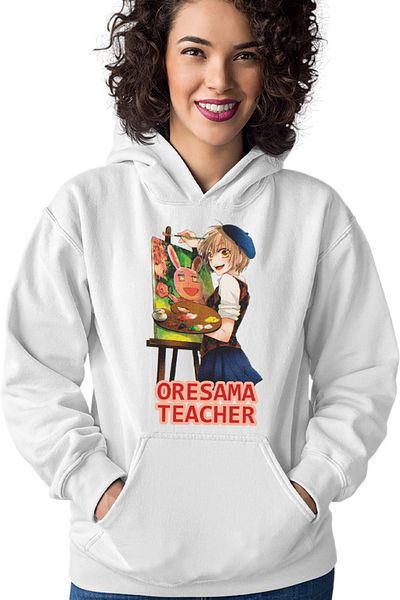 OEM Women's Hoodie Oresama Teacher Mafuyu Art Painting Usagi Mask