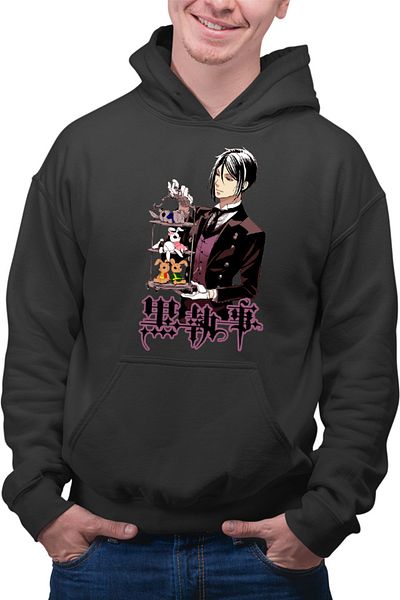 OEM Men's Hoodie Black Butler Sebastian Ciel Wonderland Animekage