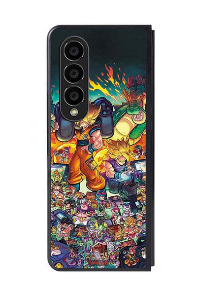 Tolwak Samsung Galaxy Z Fold 4 Protective Case Cover Gamer Art Doodles