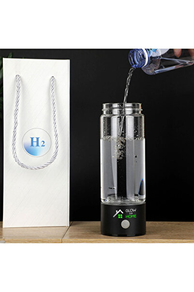 GlowforHome Hydrogen water generator bottle 350ml, ionization, molecular hydrogen, plasma, black