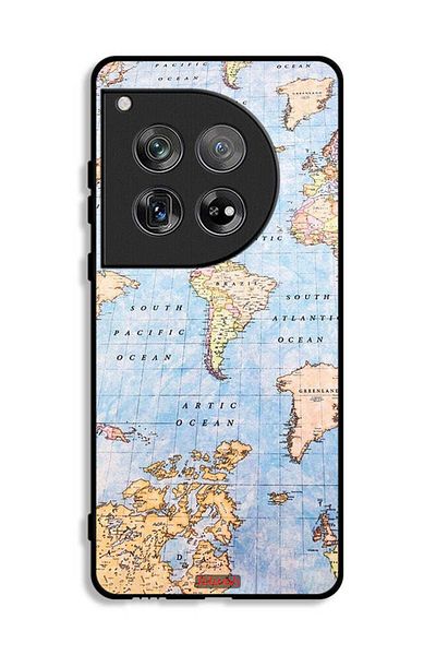 Tolwak OnePlus 12 Protective Case Cover World Map