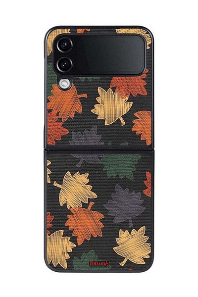 Tolwak Samsung Galaxy Z Flip 4 Protective Case Cover Autumn Leaves Art