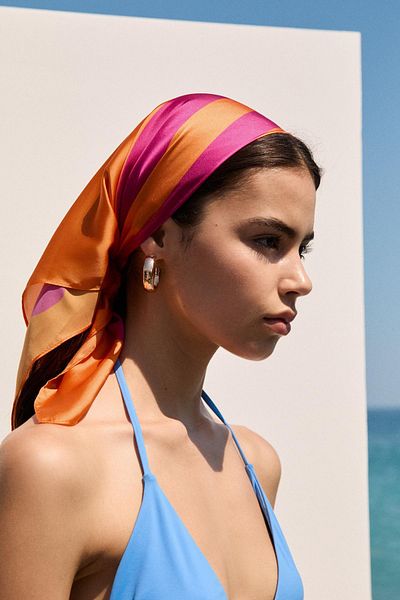 Pull & Bear Orange Matisse bandanna scarf