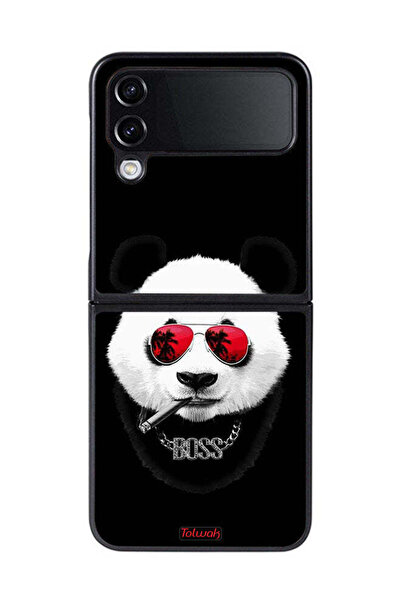 Tolwak غطاء حماية لهاتف سامسونج جالاكسي زد فليب 4 بتصميم بوس باندا