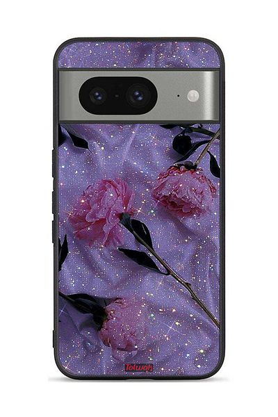 Tolwak Google Pixel 8 Protective Case Cover Glitter Roses