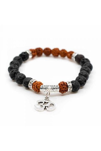 OEM BRĂȚARĂ AROMATERAPIE | RUDRAKSHA | PERLE DE LAVĂ VULCANICĂ ABSORBANTĂ *