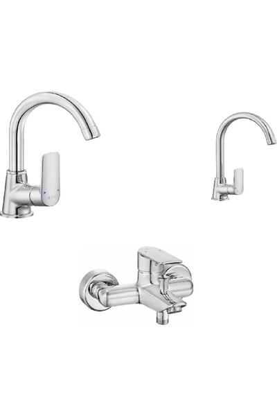 Eca Lia Serisi Batarya 3'lü Seti (Banyo Mutfak Lavabo