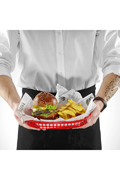 HENDI Koszyk do pieczywa owalny czerwony 6 szt. - 426319