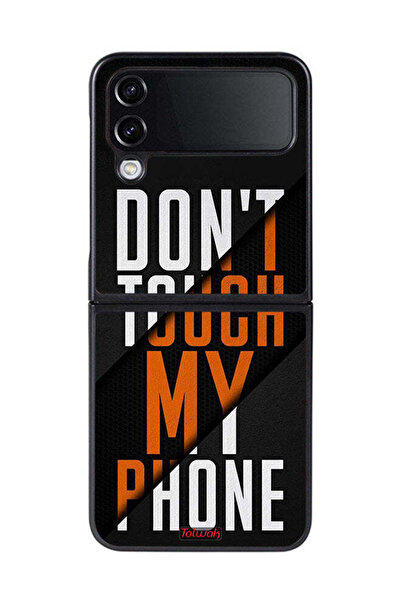 Tolwak غطاء حماية لهاتف Samsung Galaxy Z Flip 4 مكتوب عليه "لا تلمس هاتفي"