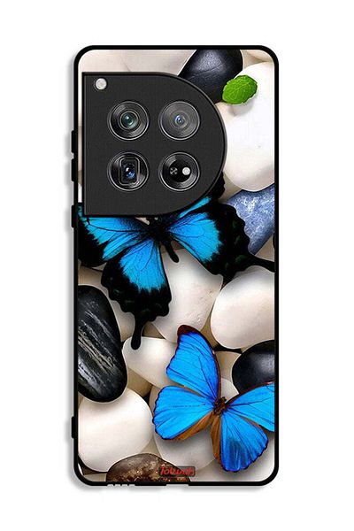 Tolwak OnePlus 12 Protective Case Cover Butterflies On Stones