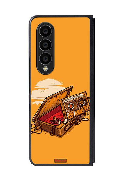 Tolwak Samsung Galaxy Z Fold 4 Protective Case Cover Cassette And Tape Art