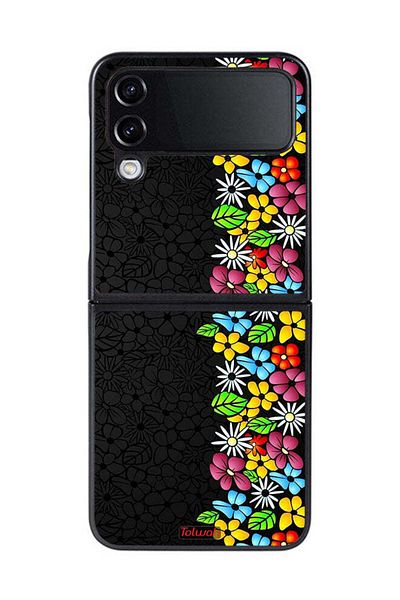 Tolwak Samsung Galaxy Z Flip 4 Protective Case Cover Flowers Line