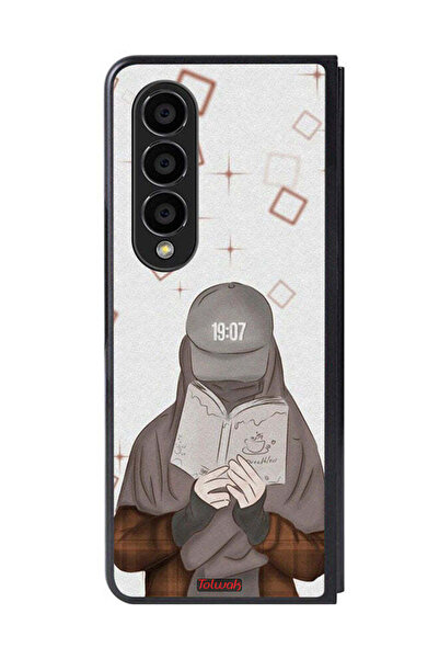 Tolwak غطاء حماية لهاتف سامسونج جالاكسي زد فولد 4 بتصميم فتاة تقرأ الفن