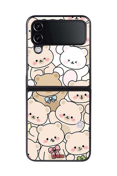 Tolwak Samsung Galaxy Z Flip 4 Protective Case Cover Bears Pattern