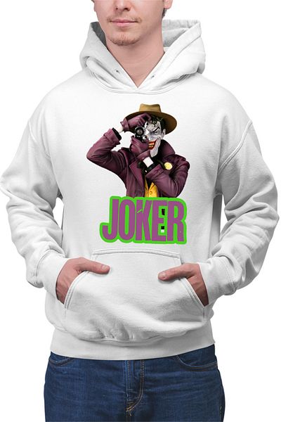 OEM Men's Hoodie Joker Photo DC Superhero Supervillian Psychological