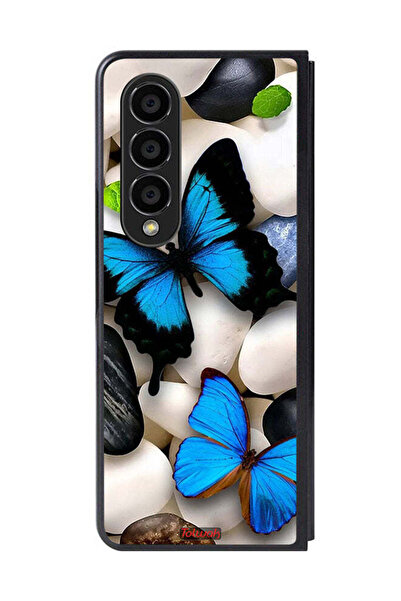 Tolwak غطاء حماية لهاتف سامسونج جالاكسي زد فولد 4 بتصميم فراشات على أحجار