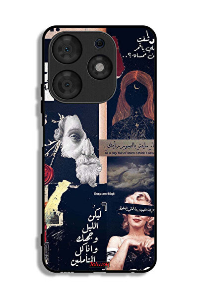 Tolwak Tecno Spark 10 Pro Protective Case Cover Arabic Quotes And Cut Faces