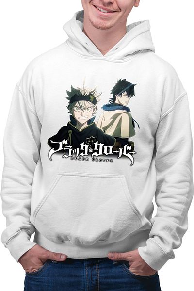 OEM Men's Hoodie Black Clover Asta Yuno Logo Adventure Drama
