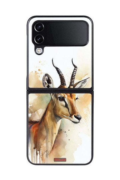 Tolwak Samsung Galaxy Z Flip 4 Protective Case Cover Deer Abstract Art