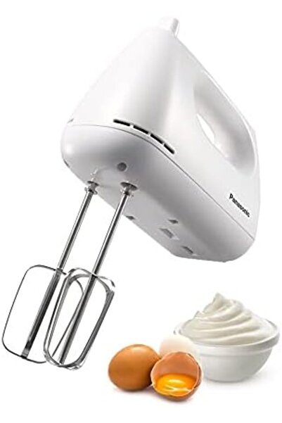 PANASONIC خلاط يدوي بقوة 175 واط، 5 سرعات اختيارية، مع مضرب بيض وخطاف عجين، موديل MKGH3، أبيض