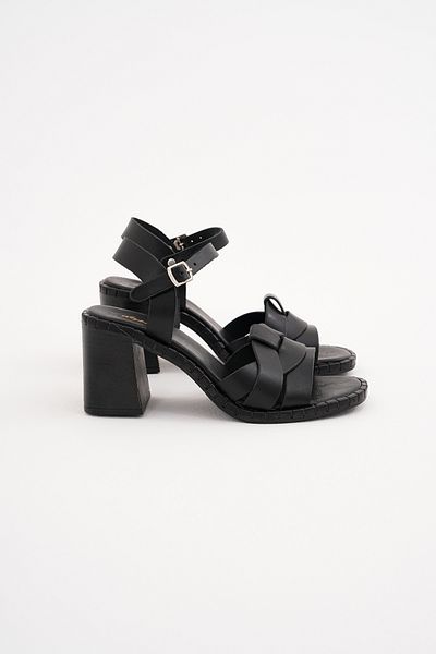 DaphneSandals 100% Handmade Genuine Leather Black Women's Heeled Sandals - Rp2116