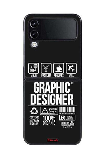 Tolwak غطاء حماية لهاتف Samsung Galaxy Z Flip 4، ملصق مصمم جرافيكي