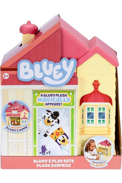 bluey Playdate Surprise Plush Toy | Soft Cuddly Character with Hidden Toy Reveal