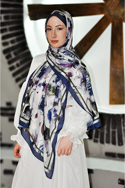 MSCARFS شال حريري من القطن بنمط Liva