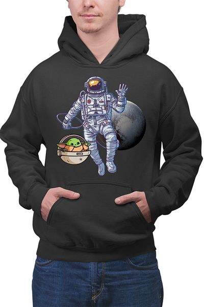 OEM Men's Hoodie NASA Astronaut Star Wars Baby Yoda Pluto Adorable Heart