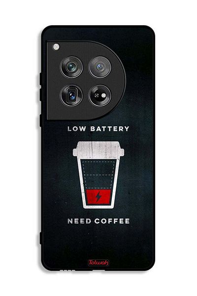 Tolwak OnePlus 12 Protective Case Cover Low Battery Need Coffee