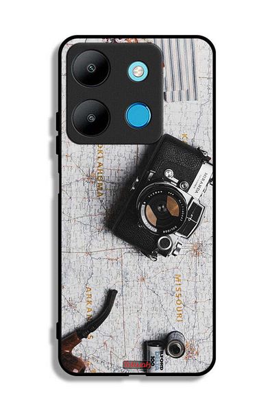 Tolwak Infinix Smart 7 Protective Case Cover Vintage Camera
