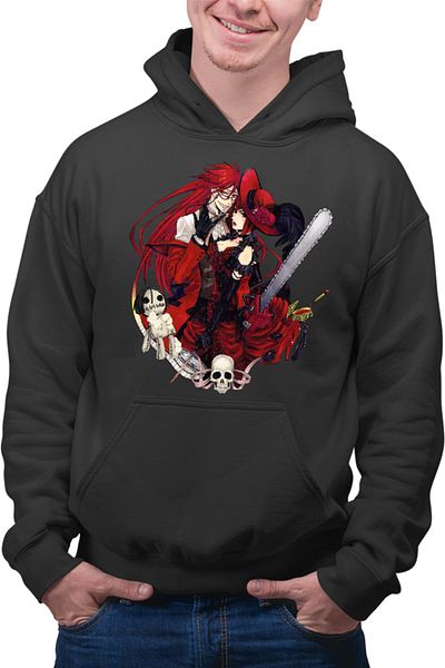 OEM Men's Hoodie Black Butler Madame Red Shinigami Reaper