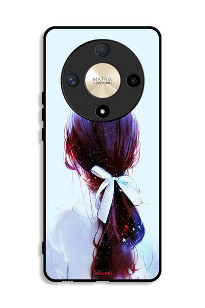 Tolwak Honor X9b Protective Case Cover Tie Hair With Hairband Girl Art