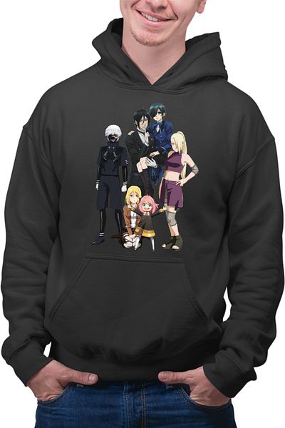 OEM Men's Hoodie Black Butler Naruto Tokyo Ghoul Kaneki