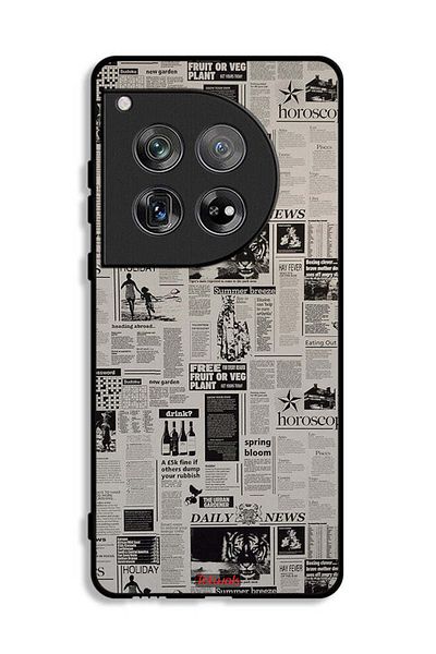 Tolwak OnePlus 12 Protective Case Cover Newspaper Recording