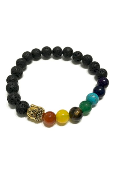 OEM ABSORBENT LAVA PEARL AND CHAKRAL CRYSTALS BRACELET *