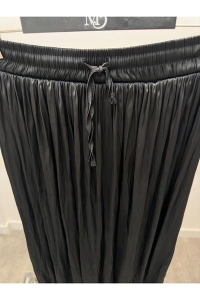 Maldia Shop Γυναικεία Crushed Lace Midi Μαύρη φούστα