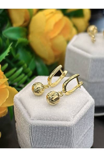 argint 925 GOLD BALL EARRINGS