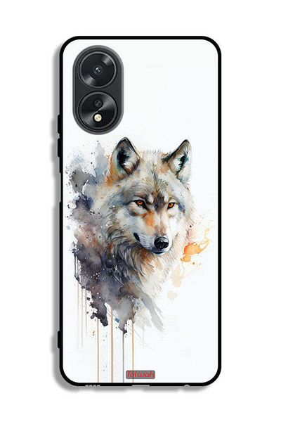 Tolwak Oppo A38 Protective Case Cover Wolf Abstract Art